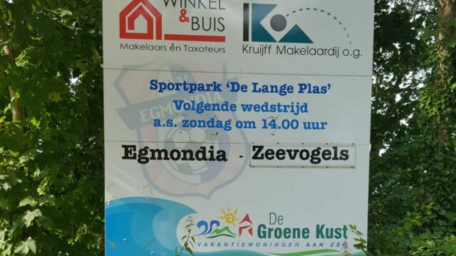 Aankomende zondag Egmondia – Zeevogels 14:00 uur